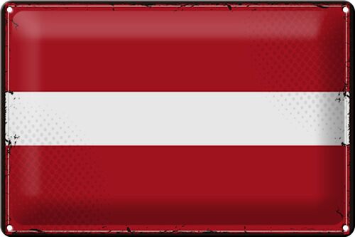 Blechschild Flagge Lettland 30x20cm Retro Flag of Latvia