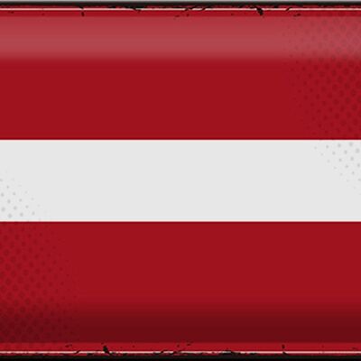 Targa in metallo Bandiera Lettonia 30x20 cm Bandiera retrò della Lettonia