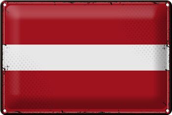Drapeau en étain de la lettonie, 30x20cm, drapeau rétro de la lettonie 1