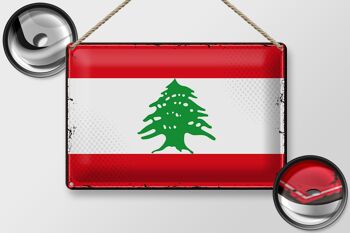 Drapeau en étain du Liban, 30x20cm, drapeau rétro du Liban 2