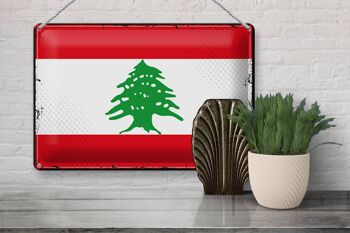 Drapeau en étain du Liban, 30x20cm, drapeau rétro du Liban 3