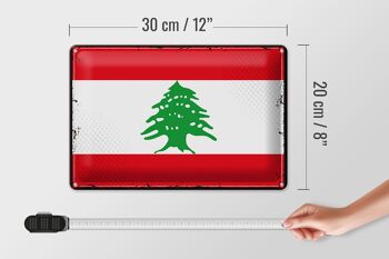 Drapeau en étain du Liban, 30x20cm, drapeau rétro du Liban 4