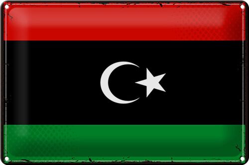 Blechschild Flagge Libyen 30x20cm Retro Flag of Libya
