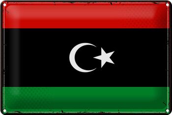 Drapeau en étain de la Libye, 30x20cm, drapeau rétro de la Libye 1
