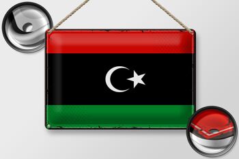 Drapeau en étain de la Libye, 30x20cm, drapeau rétro de la Libye 2