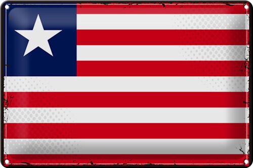 Blechschild Flagge Liberia 30x20cm Retro Flag of Liberia