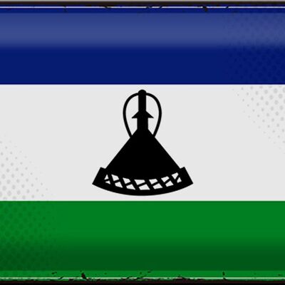 Drapeau en étain du Lesotho, 30x20cm, drapeau rétro du Lesotho