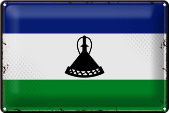 Drapeau en étain du Lesotho, 30x20cm, drapeau rétro du Lesotho 1