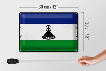Drapeau en étain du Lesotho, 30x20cm, drapeau rétro du Lesotho 4