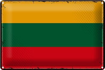 Drapeau en étain de la lituanie, 30x20cm, drapeau rétro de la lituanie 1