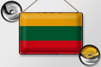 Drapeau en étain de la lituanie, 30x20cm, drapeau rétro de la lituanie 2