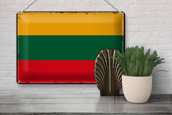 Drapeau en étain de la lituanie, 30x20cm, drapeau rétro de la lituanie 3