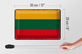 Drapeau en étain de la lituanie, 30x20cm, drapeau rétro de la lituanie 4