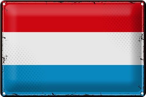 Blechschild Flagge Luxemburg 30x20cm Retro Flag Luxembourg