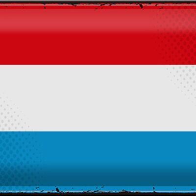 Cartel de chapa Bandera de Luxemburgo 30x20cm Bandera Retro Luxemburgo