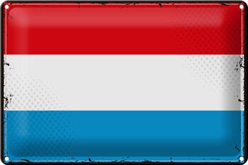 Signe en étain drapeau Luxembourg 30x20cm drapeau rétro Luxembourg 1
