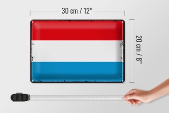 Signe en étain drapeau Luxembourg 30x20cm drapeau rétro Luxembourg 4