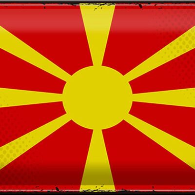 Blechschild Flagge Mazedonien 30x20cm Retro Flag Macedonia