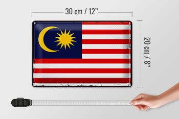 Drapeau en étain de la Malaisie, 30x20cm, drapeau rétro de la Malaisie 4