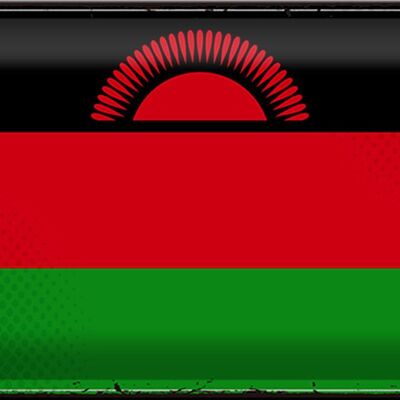 Targa in metallo Bandiera Malawi 30x20 cm Bandiera retrò del Malawi
