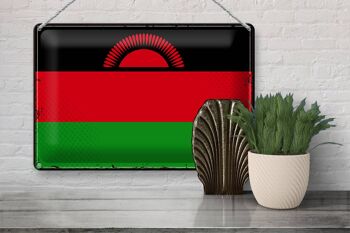 Drapeau en étain du Malawi, 30x20cm, drapeau rétro du Malawi 3