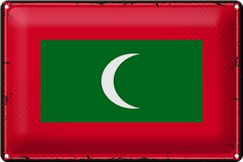 Drapeau en étain des Maldives, 30x20cm, drapeau rétro des Maldives 1