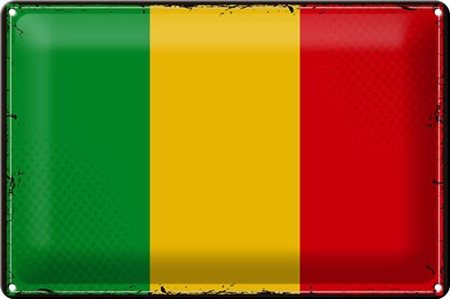 Blechschild Flagge Mali 30x20cm Retro Flag of Mali