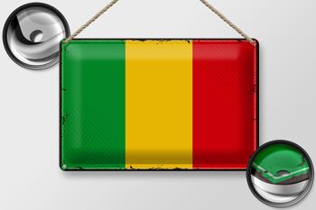 Signe en étain drapeau du Mali 30x20cm, drapeau rétro du Mali 2