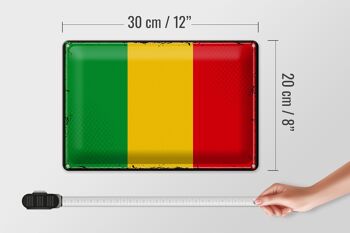 Signe en étain drapeau du Mali 30x20cm, drapeau rétro du Mali 4
