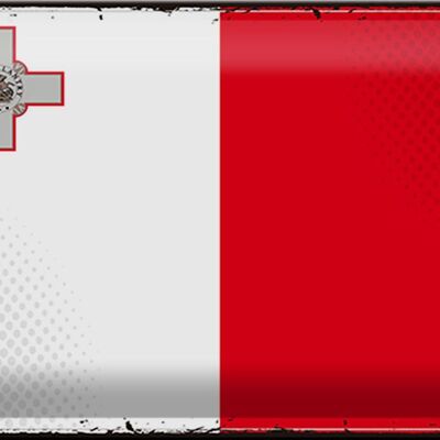 Blechschild Flagge Malta 30x20cm Retro Flag of Malta