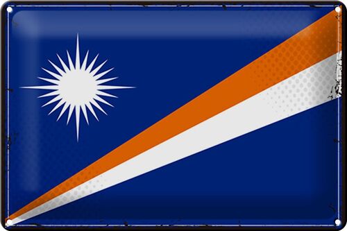 Blechschild Flagge Marshallinseln 30x20cm Retro Flag