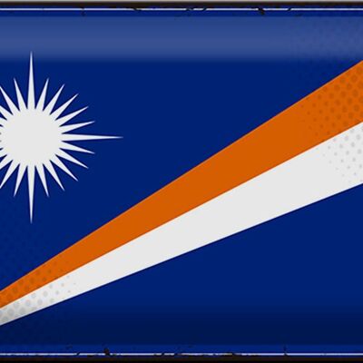 Drapeau en étain des îles Marshall, 30x20cm, drapeau rétro