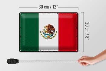 Drapeau en étain du mexique, 30x20cm, drapeau rétro du mexique 4