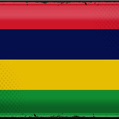 Targa in metallo Bandiera Mauritius 30x20 cm Bandiera retrò Mauritius
