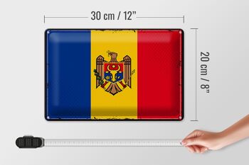 Drapeau de la Moldavie en étain, 30x20cm, drapeau rétro de la Moldavie 4