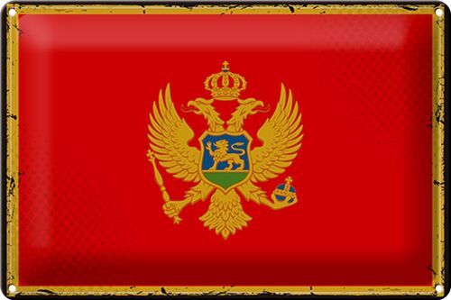 Blechschild Flagge Montenegro 30x20cm Retro Flag Montenegro