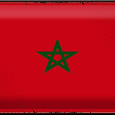 Targa in metallo Bandiera Marocco 30x20 cm Bandiera retrò del Marocco