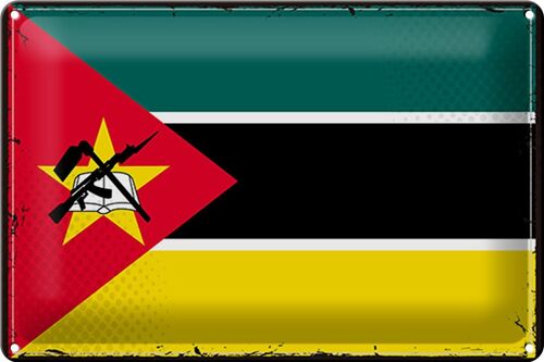 Blechschild Flagge Mosambik 30x20cm Retro Flag Mozambique