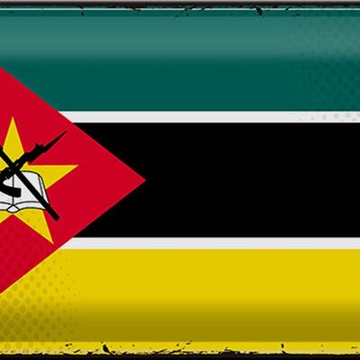 Cartel de chapa Bandera de Mozambique 30x20cm Bandera Retro Mozambique