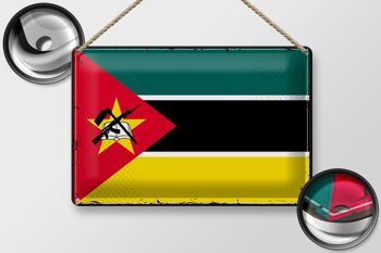 Drapeau en étain du Mozambique, 30x20cm, drapeau rétro du Mozambique 2