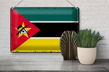 Drapeau en étain du Mozambique, 30x20cm, drapeau rétro du Mozambique 3