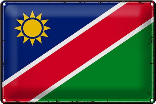 Blechschild Flagge Namibia 30x20cm Retro Flag of Namibia