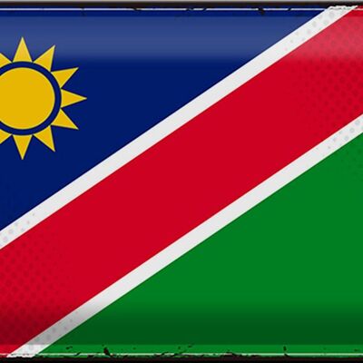 Targa in metallo Bandiera Namibia 30x20 cm Bandiera retrò della Namibia