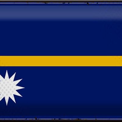 Blechschild Flagge Nauru 30x20cm Retro Flag of Nauru