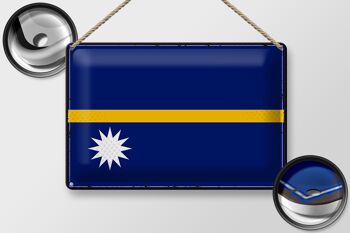 Drapeau en étain de Nauru, 30x20cm, drapeau rétro de Nauru 2