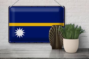 Drapeau en étain de Nauru, 30x20cm, drapeau rétro de Nauru 3
