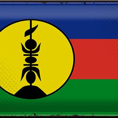 Bandera de cartel de hojalata, bandera Retro de Nueva Caledonia, 30x20cm