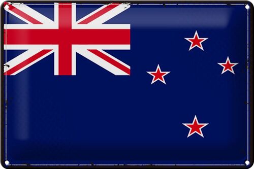 Blechschild Flagge Neuseeland 30x20cm Retro New Zealand