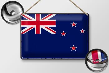 Signe en étain drapeau de nouvelle-zélande, 30x20cm, rétro, nouvelle-zélande 2