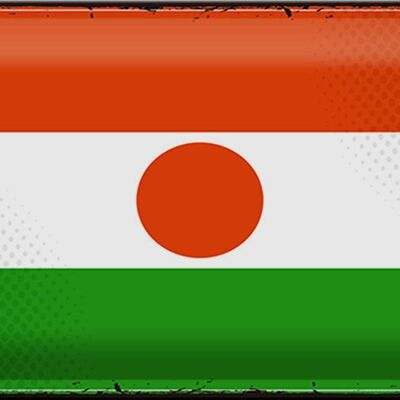 Blechschild Flagge Niger 30x20cm Retro Flag of Niger